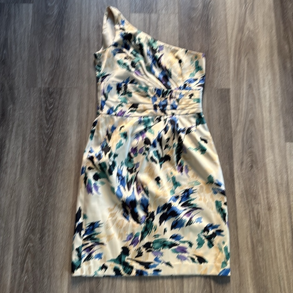 Antonio Melani Mini Dress Size 8 Women’s Floral One-Shoulder Party